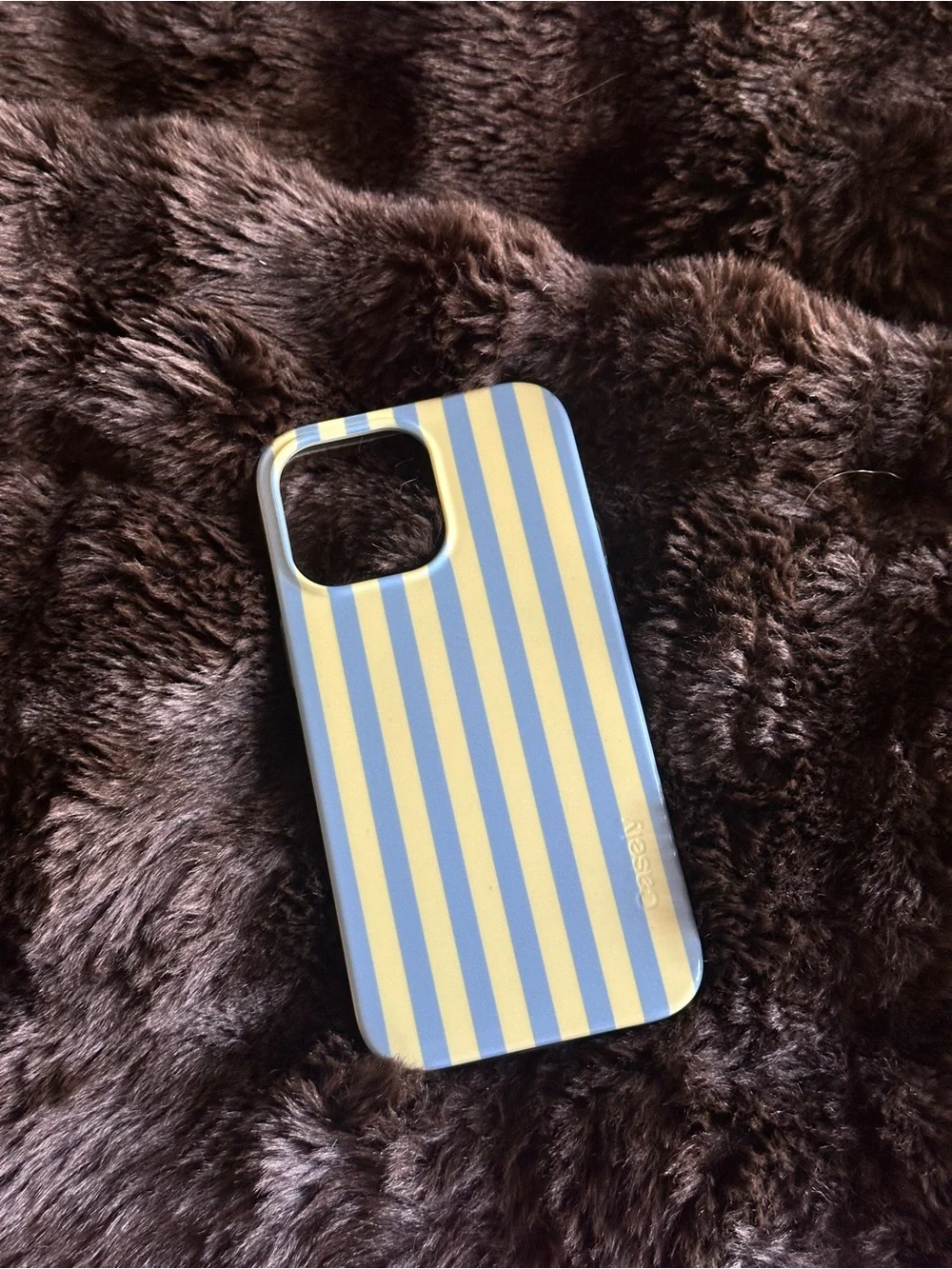 Casely Blue and Yellow Striped iPhone 14 Pro Max Case